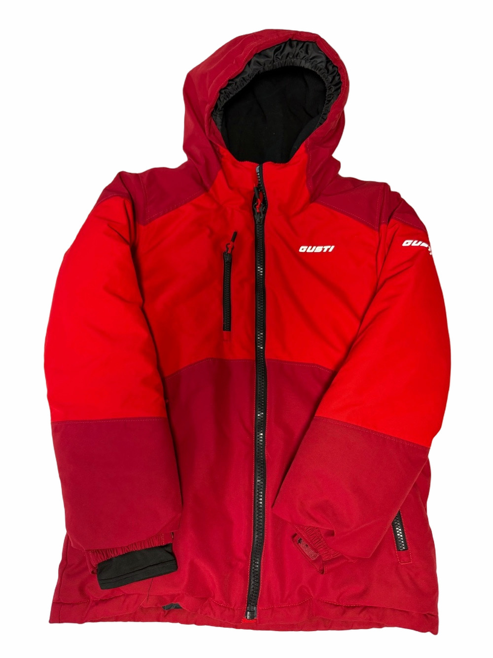 Gusti Preteen Red Two-Tone Hooded Insulated Winter Ski Jacket Sz 12 Coat